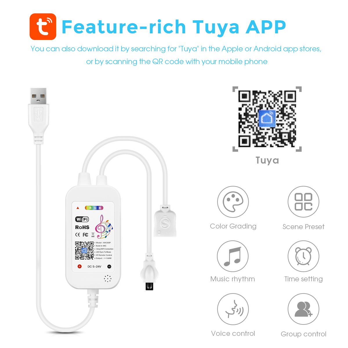 DC5V Tuya APP Wifi LED RGB Con - đánh giá và giá Smart Garden Light Controller
