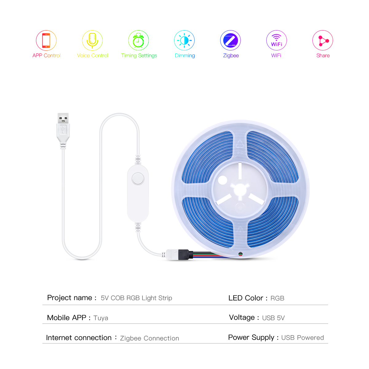 ZigBee LED Strip Smart Tuya CO - đánh giá và giá Smart Garden Light Controller